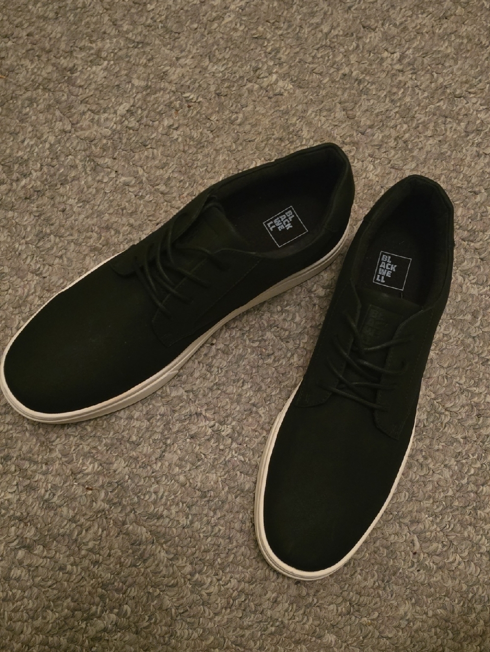 Black Canvas Lace-Up Men's Shoes with White Sole